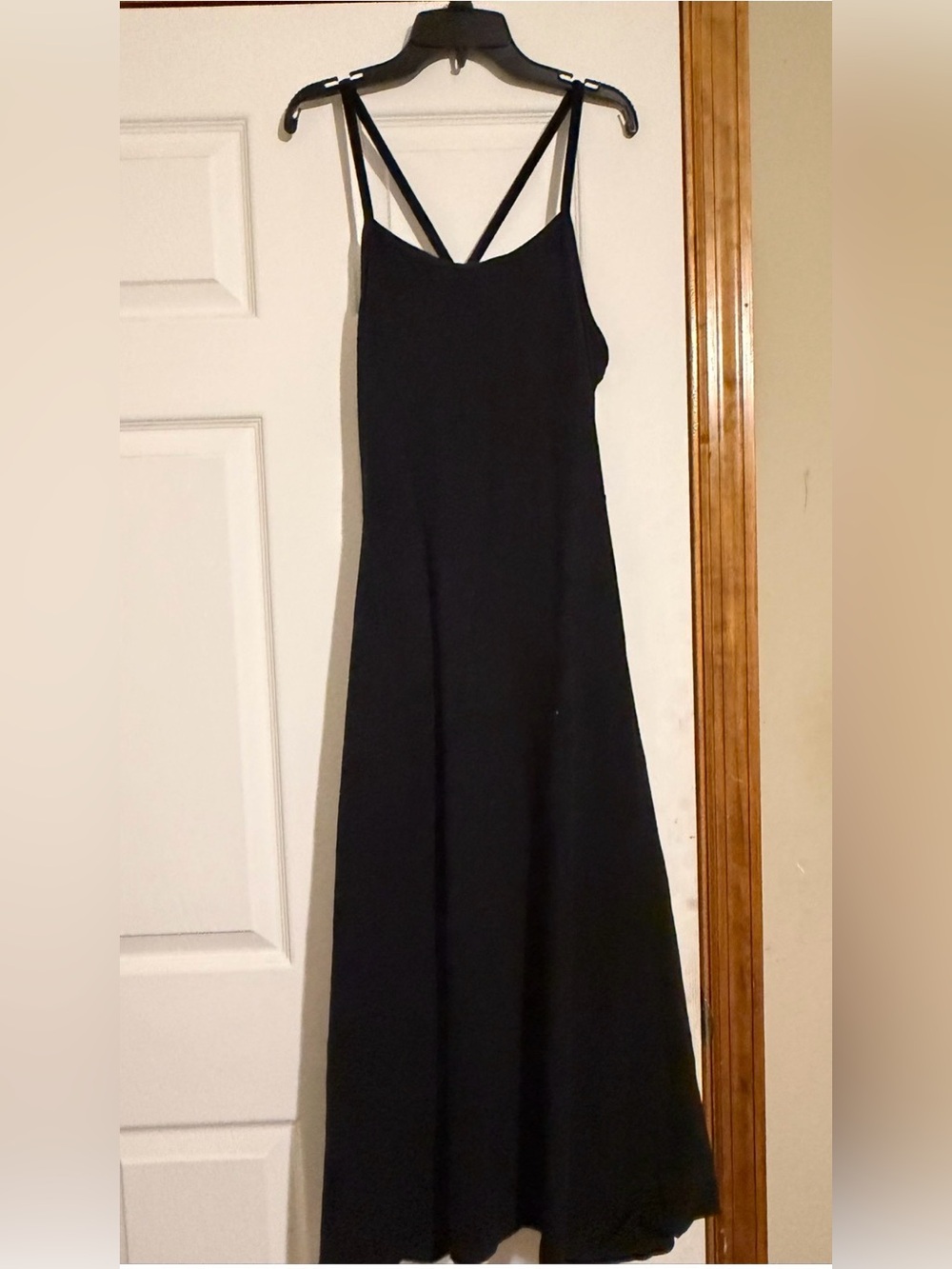 Pact Fit And Flare Midi Dress Organic Cotton Stretch Black Large - Picture 2 of 5